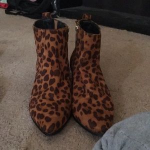 Cheetah print ankle boots